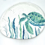 Watercolor Sea Turtle Plate